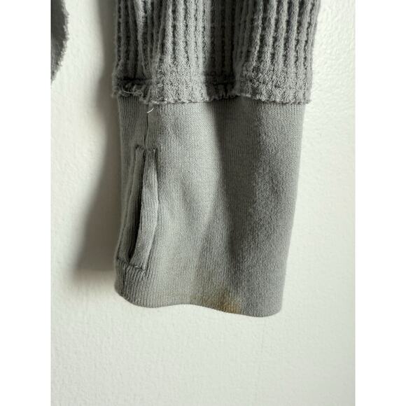 FREE PEOPLE We The Free Monterey Thermal Gray Long Sleeve Top Small Oversized - Picture 12 of 14